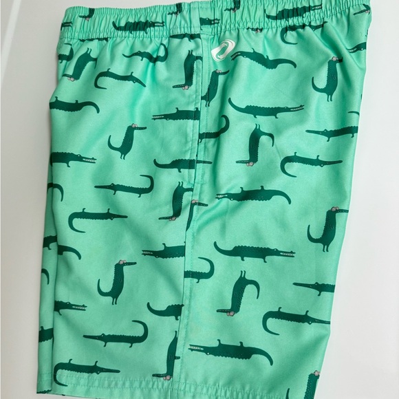 Academy LTD Boys Swim Trunks Green Alligator Graphic Lined Pockets Drawstring - Picture 8 of 10